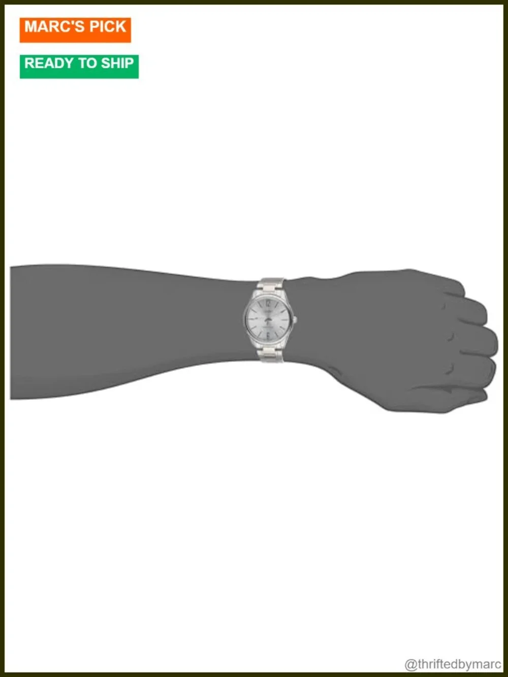 Men's Stainless Steel Standard Analog Watch Japanese Quartz 40mm